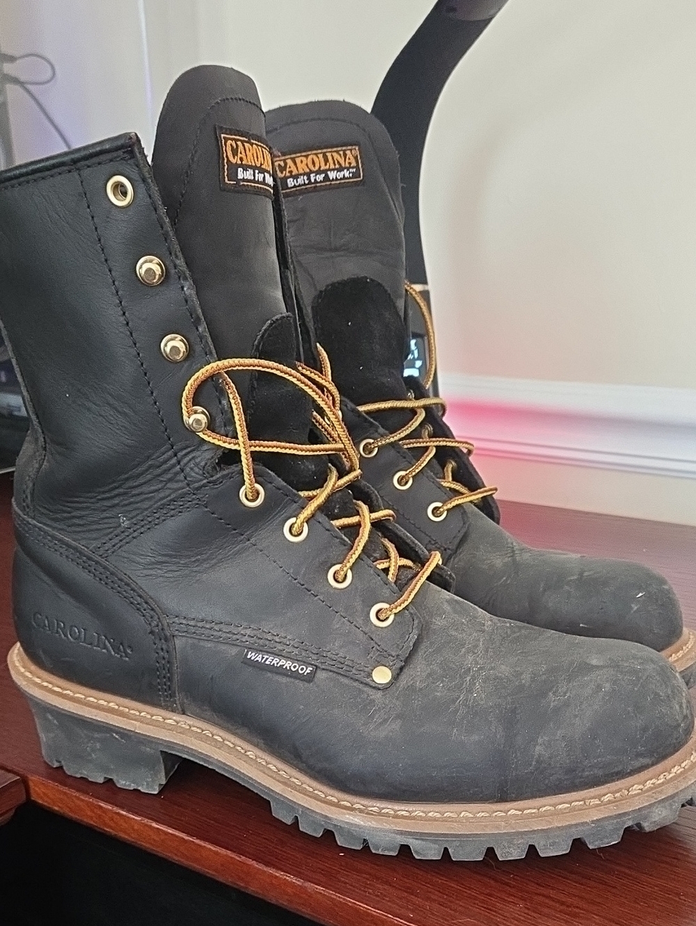 Men's Carolina Steel Toe Black Waterproof Work Boots Sz 12